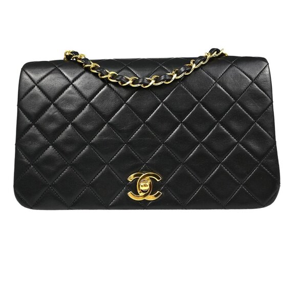 Chanel Black Lambskin Turnlock Small Full Flap Shoulder Bag XX07071 - Picture 1 of 7